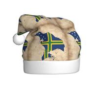 aabkjgfr Chapeau de Père Noël pour adulte avec drapeau des îles Salomon, doux et confortable, adapté pour les fêtes du Nouvel An, à l'intérieur et à l'extérieur.