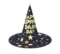 aabkjgfr Chapeau guide imprimé étoiles et fête des pères, chapeau de sorcière d'Halloween pour adulte, adapté pour les fêtes, le carnaval, le bal masqué, les jeux de rôle