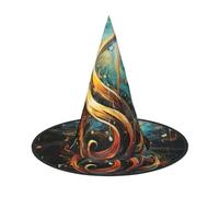 aabkjgfr Chapeau guide imprimé symbole de musique, chapeau de sorcière d'Halloween pour adulte, adapté pour les fêtes, le carnaval, le bal masqué, les jeux de rôle
