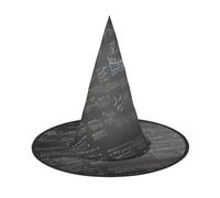 aabkjgfr Chapeau guide imprimé symboles mathématiques, chapeau de sorcière d'Halloween pour adulte, adapté pour les fêtes, le carnaval, le bal masqué, les jeux de rôle