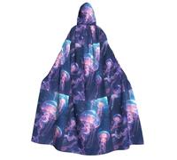 aabkjgfr Magnifique robe de sorcière d'Halloween avec imprimé méduse, costume de magicien vampire pour adulte, utilisé pour les fêtes, les mascarades, les fêtes costumées, les jeux de rôle