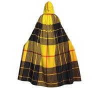 aabkjgfr Robe de sorcière d'Halloween à carreaux jaune, gris et noir, costume de magicien vampire adulte, utilisé pour les fêtes, les mascarades, les carnavals, les fêtes costumées, les jeux de rôle