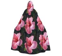 aabkjgfr Robe de sorcière d'Halloween à imprimé floral rose hawaïen, costume de magicien vampire pour adulte, utilisé pour les fêtes, les mascarades, les carnavals, les fêtes costumées, les jeux de