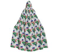 aabkjgfr Robe de sorcière d'Halloween avec drapeau de la Gambie avec imprimé étoile blanche, costume de sorcier vampire pour adulte, utilisé pour les fêtes, les mascarades, les carnavals, les fêtes