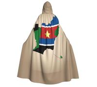 aabkjgfr Robe de sorcière d'Halloween avec drapeau du Soudan du Sud avec imprimé étoile jaune, costume de sorcier vampire pour adulte, utilisé pour les fêtes, les mascarades, les carnavals, les fêtes