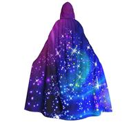 aabkjgfr Robe de sorcière d'Halloween avec imprimé étoiles mystérieuses, costume de magicien vampire pour adulte, utilisé pour les fêtes, les mascarades, les fêtes costumées, les jeux de rôle