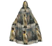 aabkjgfr Robe de sorcière d'Halloween avec imprimé pingouin, costume de magicien de vampire pour adulte, utilisé pour les fêtes, les mascarades, le carnaval, les fêtes costumées, les jeux de rôle