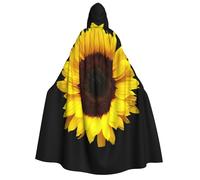 aabkjgfr Robe de sorcière d'Halloween avec imprimé tournesol - Costume de magicien de vampire pour adulte, utilisé pour les fêtes, les mascarades, les carnavals, les fêtes costumées, les jeux de rôle