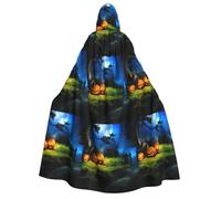 aabkjgfr Robe de sorcière d'Halloween imprimée citrouilles d'Halloween, costume de magicien vampire pour adulte, utilisé pour les fêtes, les mascarades, les carnavals, les fêtes costumées, les jeux de