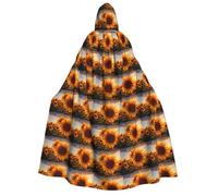 aabkjgfr Robe de sorcière élégante avec imprimé tournesols pour Halloween, costume de magicien vampire pour adulte, utilisé pour les fêtes, les mascarades, les carnavals, les fêtes costumées, les jeux