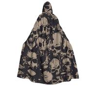 aabkjgfr Robe de sorcière rétro cool avec imprimé crâne pour Halloween, costume de magicien vampire pour adulte, utilisé pour les fêtes, les mascarades, les carnavals, les fêtes costumées, les jeux de
