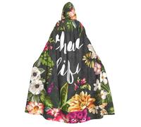 aabkjgfr Thug Life Robe de sorcière d'Halloween avec imprimé de fleurs pour adulte, utilisé pour les fêtes, les mascarades, les carnavals, les fêtes costumées, les jeux de rôle