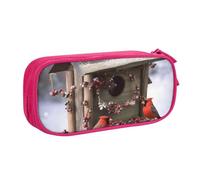AABSTBFM Berries Trousse à crayons rustique avec fermeture éclair - Grande capacité - Pour l'école, le bureau, les voyages, rose, Taille unique, Cartable