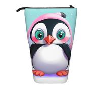 AABSTBFM Dancing_Feather Trousse à crayons imprimée - Trousse télescopique sur pied et trousse de maquillage pour l'école, le bureau, les voyages, Adorable pingouin., Taille unique, Cartable