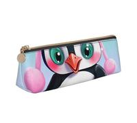 AABSTBFM Dancing _ Trousse à crayons triangulaire en cuir avec fermeture éclair pour l'école, le bureau et les voyages, Adorable pingouin., Taille unique, Cartable