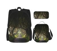 AABSTBFM Dark Hedges Ensemble de 3 sacs à dos d'école avec sac à déjeuner et trousse à crayons Motif Irlande du Nord, Dark Hedges Irlande du Nord, Taille unique, Sacs à dos de jour