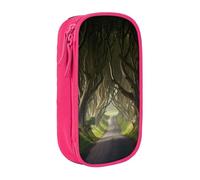 AABSTBFM Dark Hedges Trousse à crayons imprimée Irlande du Nord de grande capacité avec fermeture éclair pour l'école, le bureau, les voyages, noir, rose, Taille unique, Cartable