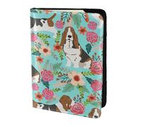 AABSTBFM Étui de passeport en cuir avec imprimé floral pour homme et femme 14 cm, Noir , Taille unique