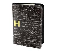 AABSTBFM Étui de passeport en cuir avec imprimé mathématiques pour l'école - 14 cm - Pour homme et femme, Noir , Taille unique