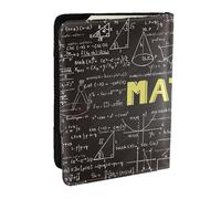 AABSTBFM Étui de passeport en cuir avec imprimé mathématiques pour l'école, 16,5 cm, pour homme et femme, Noir , Taille unique