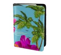 AABSTBFM Étui de passeport imprimé Hello Hawaï de 14 cm, étui de passeport de voyage en cuir pour homme et femme, Noir , Taille unique