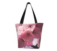 AABSTBFM Grand sac fourre-tout avec inscription « Donut » avec inscription « Pink Word » pour femmes et filles - Sac à bandoulière polyvalent, sac à main et sac de plage, Fleurs de cerisier roses