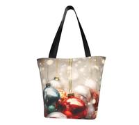 AABSTBFM Grand sac fourre-tout imprimé avec image de plage pour femmes et filles - Sac à bandoulière polyvalent, sac à main et sac de plage, Boules de Noël., Taille unique