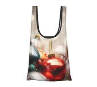 AABSTBFM Grand sac fourre-tout réutilisable et imperméable avec imprimé arbre de Noël avec boule, Boules de Noël., Taille unique