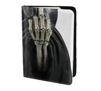 AABSTBFM Grim-Reaper Porte-passeport en cuir avec imprimé 14 cm pour homme et femme, Noir , Taille unique