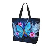 AABSTBFM Joli sac de courses imprimé poisson rouge pour femmes et filles - Grand sac fourre-tout réutilisable imperméable à l'eau, sacs d'épicerie, sac à main et sac de plage, Beau papillon., Taille