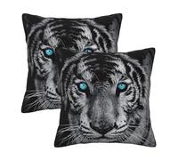 AABSTBFM Lot de 2 housses de coussin carrées modernes avec imprimé tigre blanc - 30 x 30 cm - Pour décoration d'intérieur, canapé, chambre à coucher, canapé