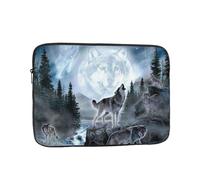 AABSTBFM Moon Wolf Housse de protection pour ordinateur portable de 17 pouces en tissu Oxford résistant aux chocs pour un usage quotidien, les voyages, les voyages d'affaires, l'école, le bureau