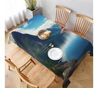 AABSTBFM Nappe rectangulaire 228 x 152 cm - Cape de la nature du fjord de la Norvège - Imprimé - Lavable - Imperméable - Infroissable - Décoration de table