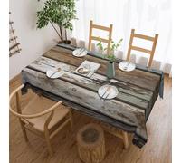 AABSTBFM Nappe rectangulaire en dentelle 183 x 137 cm - Vieille planche en bois imprimée - Lavable - Imperméable - Infroissable - Décoration de table
