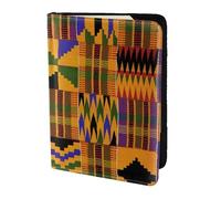 AABSTBFM Porte-passeport de voyage en cuir avec texture tissée africaine imprimée de 14 cm pour homme et femme, Noir , Taille unique