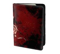 AABSTBFM Porte-passeport en cuir avec imprimé dragon rouge sang de 14 cm pour homme et femme, Noir , Taille unique
