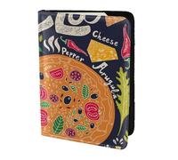 AABSTBFM Porte-passeport en cuir imprimé pizza chef 14 cm pour homme et femme, Noir , Taille unique