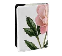 AABSTBFM Porte-passeport imprimé pivoine de 16,5 cm, étui de voyage en cuir pour passeport pour homme et femme, Noir , Taille unique