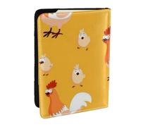 AABSTBFM Porte-passeport imprimé poulet poussin 16,5 cm, étui de voyage en cuir pour passeport de voyage pour homme et femme, Noir , Taille unique