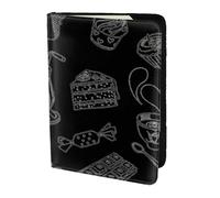 AABSTBFM Porte-passeport imprimé thé de l'après-midi 14 cm, étui de passeport de voyage en cuir pour homme et femme, Noir , Taille unique