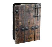 AABSTBFM Porte-passeport rustique en bois imprimé avec porte en bois de 16,5 cm, étui de passeport de voyage en cuir pour homme et femme, Noir , Taille unique