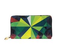 AABSTBFM Portefeuille en cuir imprimé drapeau abstrait géométrique national pour femme et homme avec fermeture éclair, Noir , Taille unique, Moderne