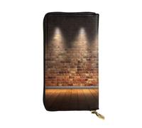 AABSTBFM Portefeuille en cuir imprimé « Lights hit the brick wall » pour homme et femme avec fermeture éclair, Noir , Taille unique, Moderne