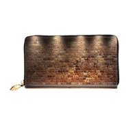 AABSTBFM Portefeuille en cuir imprimé « Lights hit the brick wall » pour homme et femme avec fermeture éclair, Noir , Taille unique, Moderne
