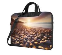 AABSTBFM Sac à bandoulière moderne pour ordinateur portable Motif soleil sur la plage avec galets, Soleil sur la plage avec des galets, 15.6 inch