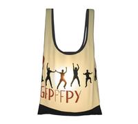 AABSTBFM Sac de courses pliable imprimé nuit d'Halloween - Sac d'épicerie réutilisable et imperméable - Grand sac fourre-tout - Sac à main de plage, Bonne journée, Taille unique