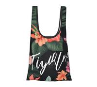 AABSTBFM Sac de courses pliable imprimé pour l'hiver - Sac d'épicerie réutilisable et imperméable - Grand sac fourre-tout - Sac fourre-tout - Sac à main de plage, Feuilles de palmier à fleurs