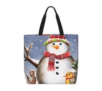 AABSTBFM Sac fourre-tout traditionnel avec fermeture éclair imprimée carpes koï avec pois - Sac à bandoulière réutilisable pour le travail, l'école, les voyages, la plage, Bonhomme de neige, écureuil