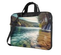 AABSTBFM Sac pour ordinateur portable imprimé art bande dessinée - Sac à bandoulière moderne pour ordinateur portable - Pour affaires, voyages, école, bureau, Paysage d'eau propre et lacustre, 14 inch