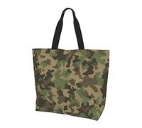 AABSTBFM Sacs de courses imprimés de feuilles jaunes pour femmes et filles - Grand sac fourre-tout réutilisable imperméable à l'eau, sacs d'épicerie, sac à main et sac de plage, camouflage vert,